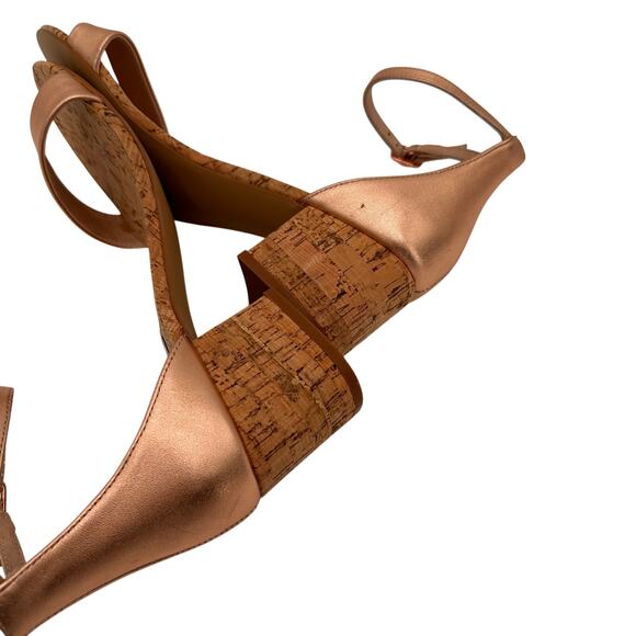 Steve Madden Rose Gold Irenee Heeled Ankle Strap Heels Size 7.5 - Picture 5 of 8